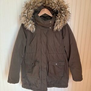 A Pea in the Pod Brown Fur-Trimmed Jacket